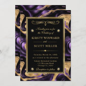 Elegante, geschmolzene Lila Hochzeit Einladung (Vorne/Hinten)