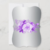 Elegante geschwungene Lila Rose Silberhochzeit Einladung (Rückseite)