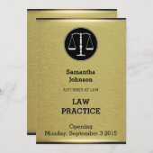 Elegante Gesetzespraxis-Öffnungs-Mitteilung Einladung (Vorne/Hinten)