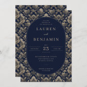 Elegante Gestaltung von Hochzeitseinladungen Einladung (Vorne/Hinten)