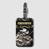 Elegante Gestänge mit Western Cowboy Charm Gepäckanhänger (Vorderseite Vertikal)