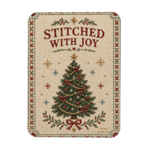 Elegante gestickte Weihnachten, Vintage-Nadelspitz Magnet