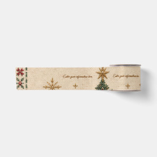 Elegante gestickte Weihnachten, Vintage-Nadelspitz Satinband