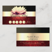 Elegante, gestreift, schwarz, Glittery Lotus Loyal Treuekarte (Vorne/Hinten)