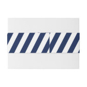 Elegante, gestreifte Hochzeit - Navy Blue, White Einladungsbanderole (Rückseitenbeispiel)