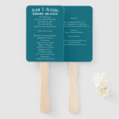 Elegante, gestreifte Hochzeit - Navy Blue, White Fächer (Vorne und Hinten)