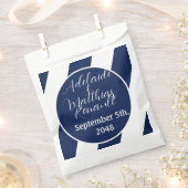 Elegante, gestreifte Hochzeit - Navy Blue, White Geschenktütchen (Ausgeschnitten)
