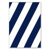 Elegante, gestreifte Hochzeit - Navy Blue, White Tischnummer (Rückseite)