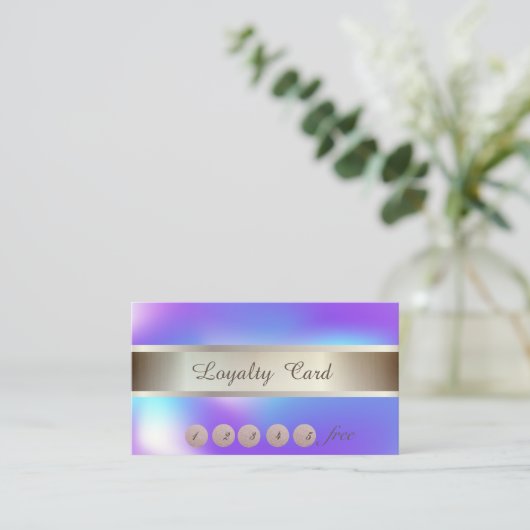 Elegante, gestreifte, holografische Loyalitätskart Treuekarte (Stehend Vorderseite)