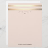 Elegante gestreifte IMITATE Gold und Rosa Briefbogen (Vorne/Hinten)