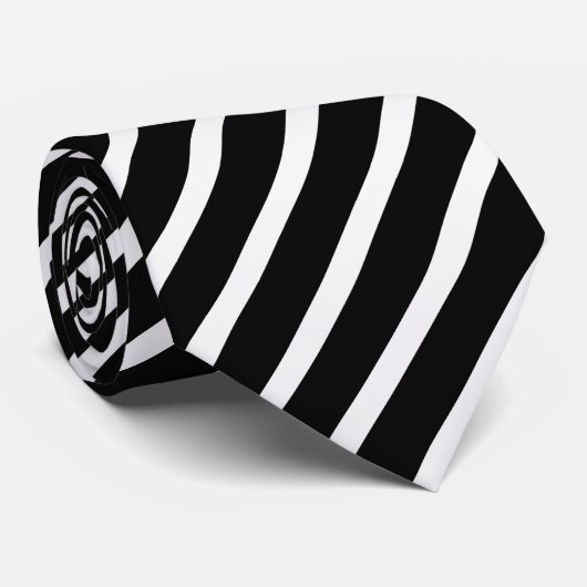 Elegante gestreifte Schwarzweiss-Krawatte, Krawatte (Gerollt)