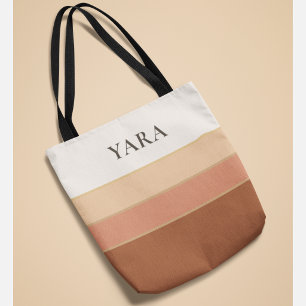Elegante gestreifte Tragetasche mit Namen – Minim Tasche
