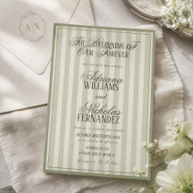 Elegante gestreifte Vintage-Grüne Hochzeit