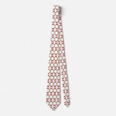 Elegante gestrickte Ringe Rot Gold Muster Krawatte (Vorderseite)