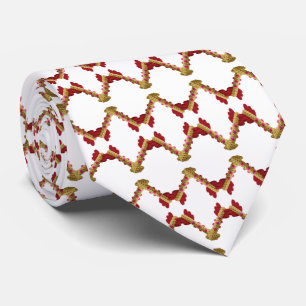 Elegante gestrickte Ringe Rot Gold Muster Krawatte