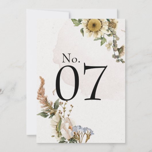 Elegante getrocknete Blumenreath-Hochzeiten-Tischn (Vorderseite)