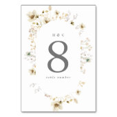 Elegante getrocknete Wildblume Pampas Floral BOHO Tischnummer (Rückseite)