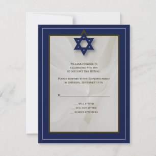Elegante Gewebe-Bar Mitzvah Antwort-Karte in der RSVP Karte