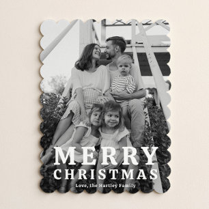 Elegante gewellte Foto-Weihnachtskarten Feiertagskarte
