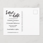 "Elegante Gewerkschaft" Personalisiert Moderne Sav Ankündigungspostkarte (Rückseite)