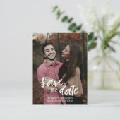 "Elegante Gewerkschaft" Personalisiert Moderne Sav Ankündigungspostkarte (Stehend Vorderseite)