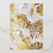 Elegante Gilded Gold Monstera Einladung (Rückseite)