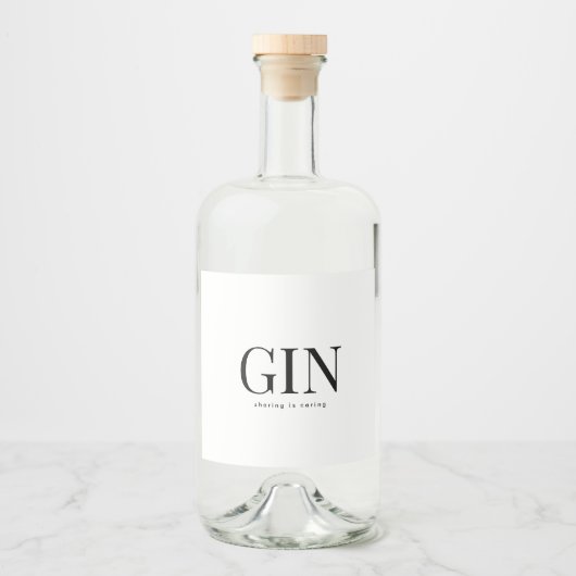 elegante GIN-Hochzeit Alkoholflaschenetikett (Vorderseite)
