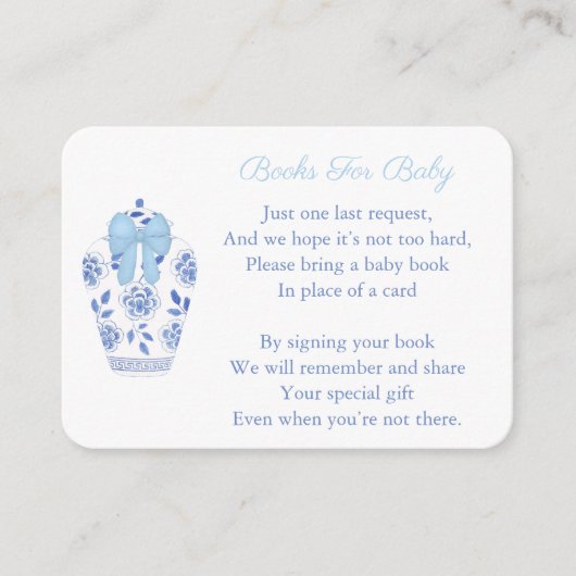 Elegante Ginger Jar Baby Boy Dusche bringt ein Buc Begleitkarte (Vorderseite)