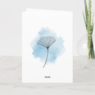 Elegante Ginkgo-Grußkarte mit Aquarell-Motiv zum F Karte