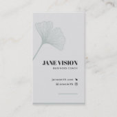 Elegante Ginkgo Leaf Minimalistische Visitenkarte (Vorderseite)