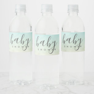 Elegante Giraffe-Elefanten-Baby-Party Wasserflaschenetikett