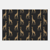 Elegante Giraffe Print Black & Gold Geschenkpapier Set (Vorderseite 2)