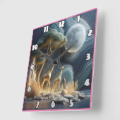 Elegante Giraffen unter dem sonnigen afrikanischen Quadratische Wanduhr (Winkel)