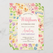 Elegante Girl del Malcantone Wildblume Einladung (Vorne/Hinten)