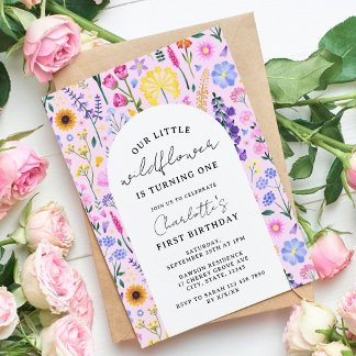 Elegante Girl del Malcantone Wildblume Einladung