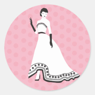 Elegante Girl Runder Aufkleber