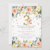 Elegante Girls 3. Geburtstag Einladungen (Vorderseite)