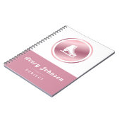 Elegante Girls Ice Skaten Thema Winter Sport Rosa Notizblock (Linke Seite)