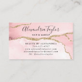 Elegante Girly Blush Pink Gold Glitzer Marmorroute Visitenkarte (Rückseite)