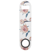 Elegante Girly Blush Pink Rose Speed Flaschenöffner (Rückseite)