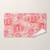 Elegante Girly Chic Coral Pink Rose Badhandtuch Set (Handtuch)
