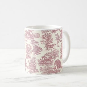 Elegante Girly Chic Rosa Pferde Wandern Kaffeetasse