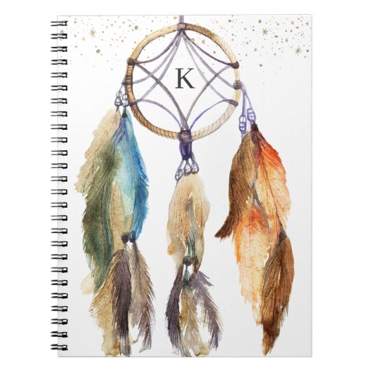 Elegante Girly Dreamcatcher Feather Personalisiert Notizblock (Vorderseite)