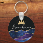 Elegante Girly Glitzer Gold Crown Bunco Queen Schlüsselanhänger (Vorderseite)