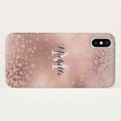 Elegante Girly Imitats Rose Case-Mate iPhone Hülle (Rückseite (Horizontal))