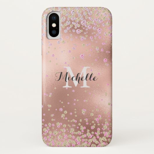 Elegante Girly Imitats Rose Case-Mate iPhone Hülle (Rückseite)