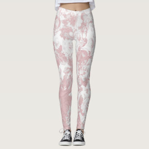 Elegante girly modische rosa korallenrote weiße leggings