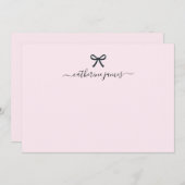 Elegante Girly Monogram Name Script Niedlich Blush Mitteilungskarte (Vorne/Hinten)