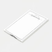 Elegante Girly Monogram Signature Schwarz-weiß Post-it Klebezettel (angewinkelt)