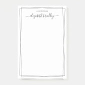 Elegante Girly Monogram Signature Schwarz-weiß Post-it Klebezettel (Vorderseite)